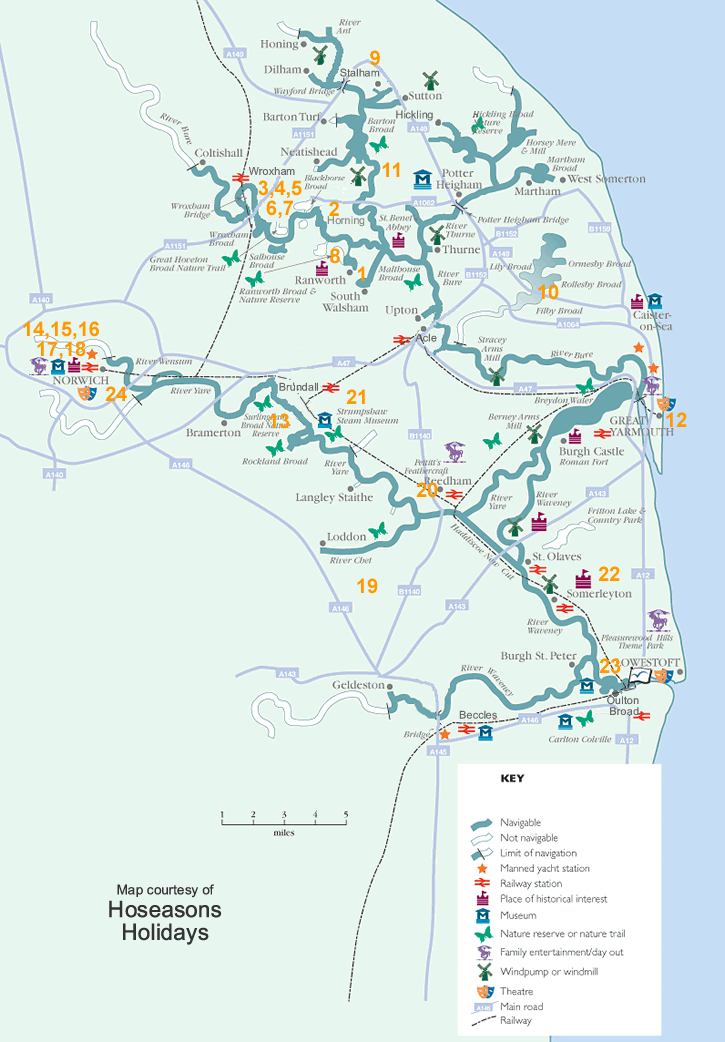 Norfolk Attractions Map